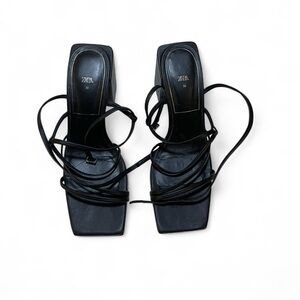 Zara Elegant Black Strappy Heels